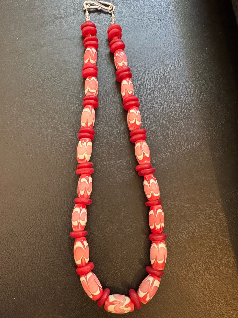 Red and Pink Beaded Necklace